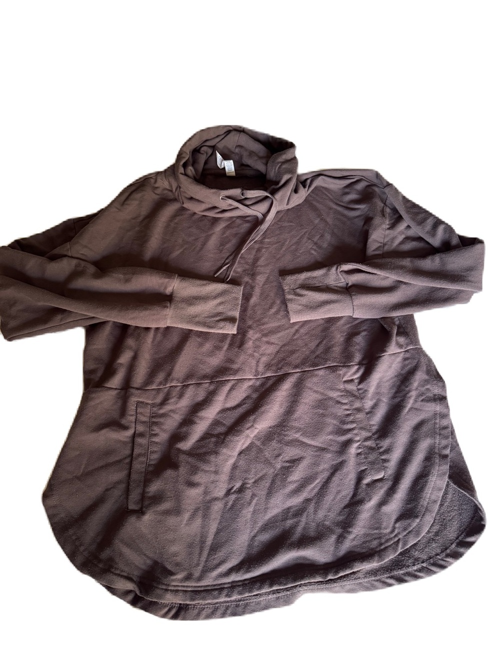 RBX Brown Plush Teddy Pullover with Cowl Neck
